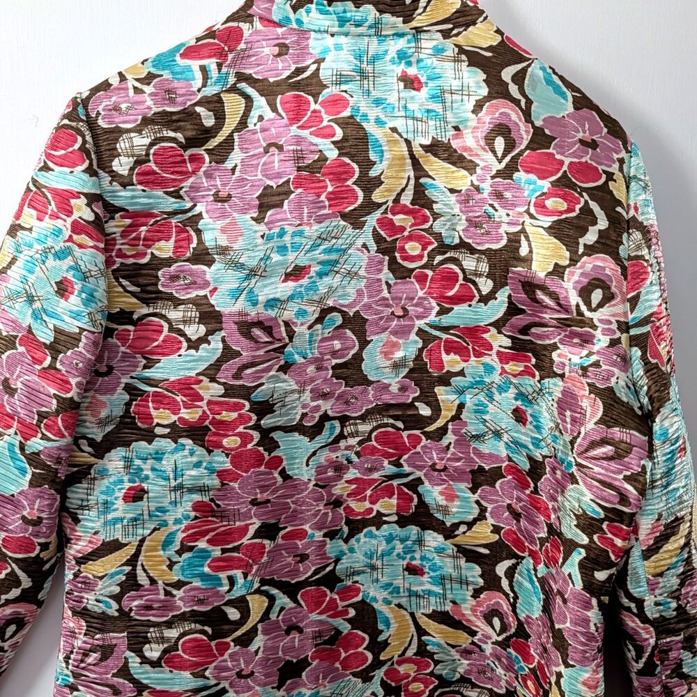 SilkLand Multi Color Floral Jacket - Picture 4 of 7